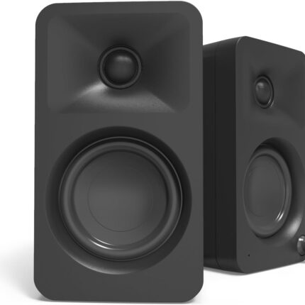 100W Powered Reference Desktop Computer Speakers with Bluetooth 5.0 and USB-C Input | lified | 100 Hz Automatic Crossover | Reference Quality Sound | Pair | Black