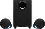 Gaming Speaker System with 7.1  Surround Sound, Game based , Two Speakers and Subwoofer, Bluetooth, USB, Immersive Gaming Experience - Black