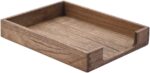 Wood -Size Tray Single-Tier()-  Collection Front-Load Documents Tray for Office Desktop Organizer - Desk Magazine, File, Folder, Paper Holder Drak Brown