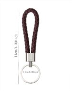 Braided Leather Key Fob Car Keychain Ring Woven Strap Keychain Accessories for Men Women Birthday Christmas Gifts - Image 2