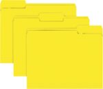 File Folder,  150 Pack 1/3 Cut Tab File Folders  Size, Yellow, Folders with Tab, Great for Organizing and Easy File Storage
