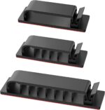 Cable Management Clips, 20Pcs Cord Organizers Wire Clips Cord Holder for TV PC Ethernet Cable Desk Home Office (Black)