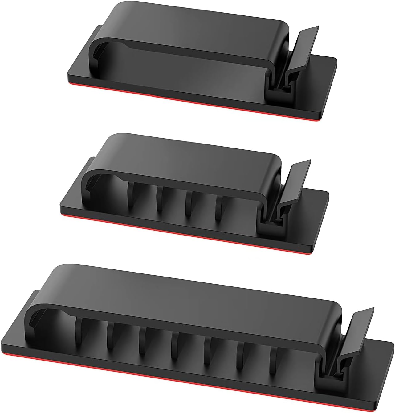 610a7rJm5tL._AC_SL1500_.jpg Cable Management Clips, 20Pcs Cord Organizers Wire Clips Cord Holder for TV PC Ethernet Cable Desk Home Office (Black) - Image 1