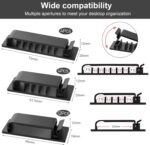Cable Management Clips, 20Pcs Cord Organizers Wire Clips Cord Holder for TV PC Ethernet Cable Desk Home Office (Black) - Image 2