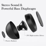 USB Computer Speaker for Laptop, External Speakers for Desktop Computer with Crystal Clear Sound, Rich Bass and Volume Buttons, Plug-N-Play (Black) - Image 2