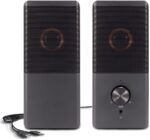 Computer Speaker, Compact Size Speaker with Headphone Jack, Enhanced Bass and Volume Control, Stereo 2.0 USB Powered 3.5mm Aux Multimedia Speakers for Laptop/Desktop/Tablets/Phone