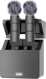 Wireless Microphone for , , , Lavalier Microphone for Video Recording - 2 Pack  Mic Crystal Clear Recording with USB-C for Podcast,  (with Charging Case)