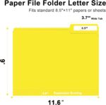 File Folder,  150 Pack 1/3 Cut Tab File Folders  Size, Yellow, Folders with Tab, Great for Organizing and Easy File Storage - Image 2