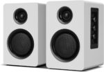 Computer Speakers for Desktop PC, Active Bookshelf Speaker with 3‘’ Carbon Fiber Woofer and Silk Film Tweeter ,Supports Bluetooth 5.3, USB-C, AUX/RCA Input for Record Player TV - White Stereo Set