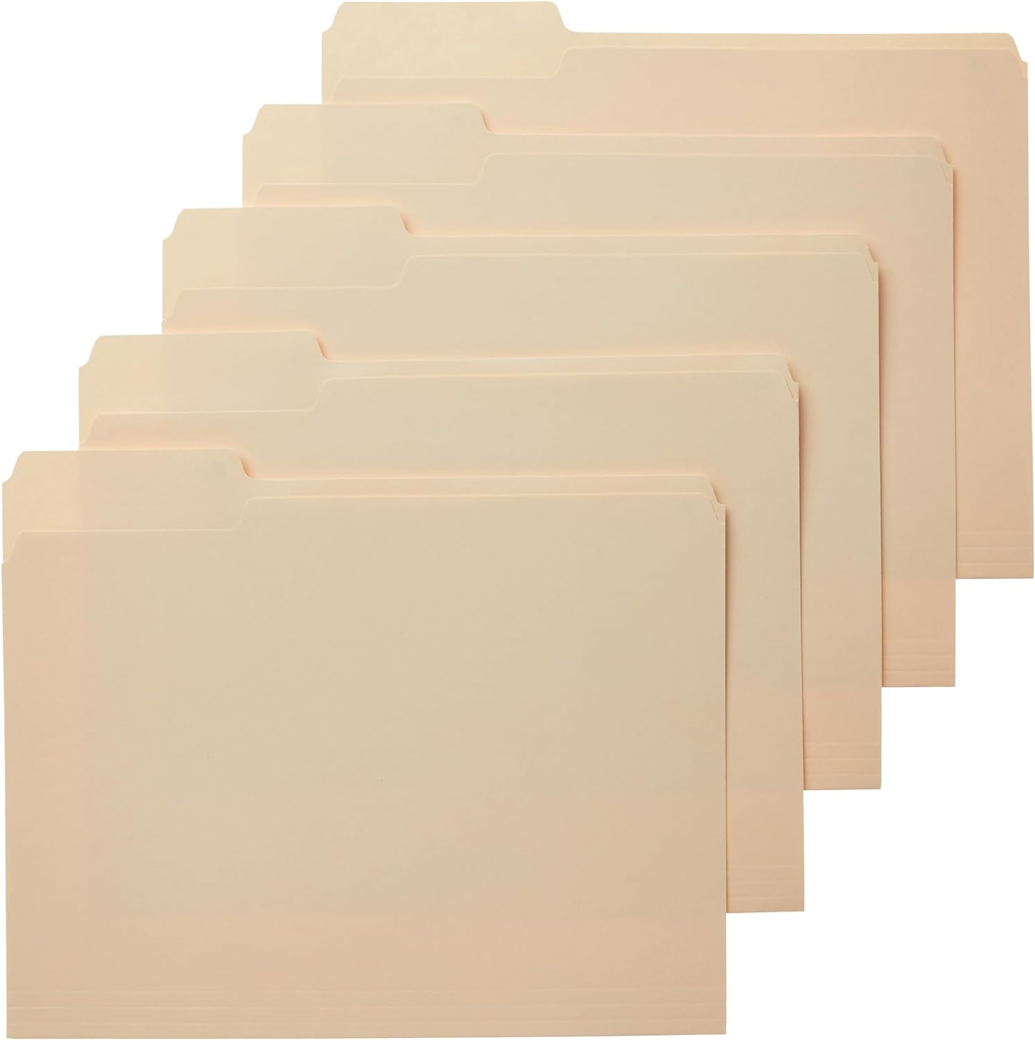 61fuHeaBSaL._AC_SL1500_.jpg File Folders with Tabs for Filing, 1/3-Cut Tab, Assorted Positions, Size, Manila, Pack of 100 - Image 1