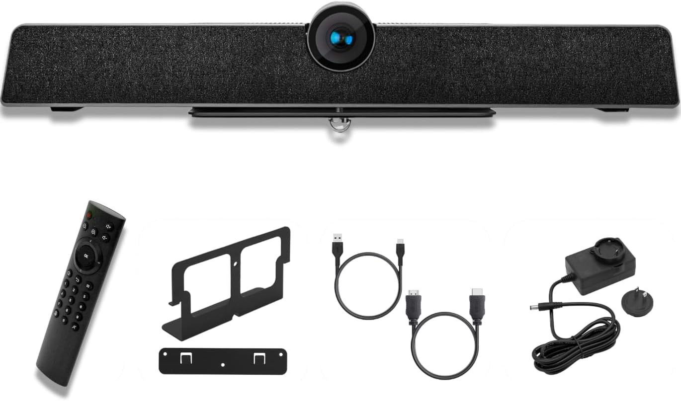61iA6DmA9L._AC_SL1370_.jpg Conference Room Camera System 120° FOV with 5X , AI Auto Framing, Wide-Angle Lens, Echo Cancellation, 8m Mic Pickup Conferencing System for Home Offices, , , , USB - Image 1