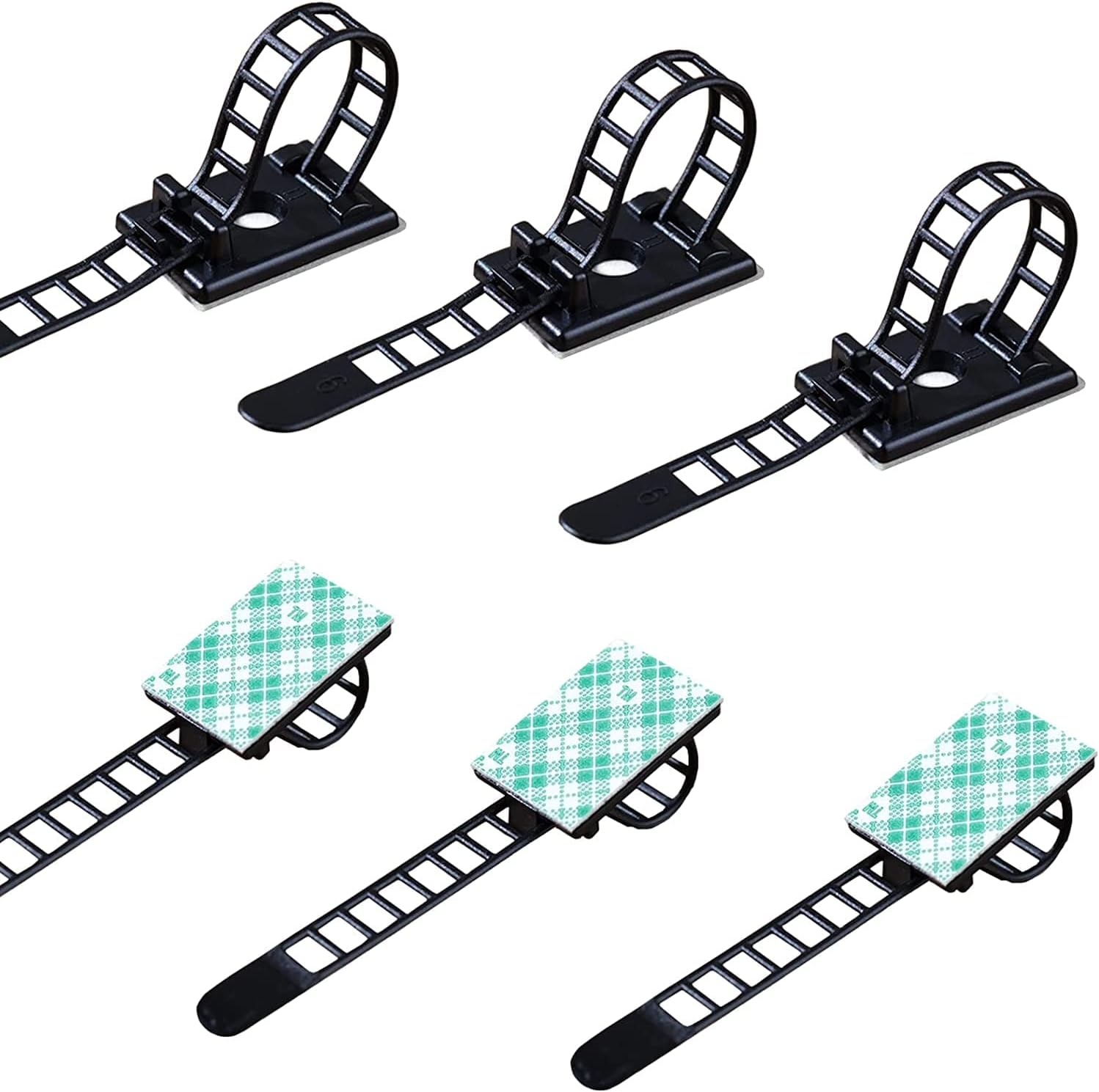 718DlAFoUL._AC_SL1500_.jpg 50 Pieces Cable Management Desk Wire Organizer Cable Ties Zip Ties Adhesive Cord Clips Cord Keeper Desk Wire Management - Image 1