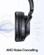Active Noise Cancelling Headphones 100H Playtime Over Ear Bluetooth Headphones with Deep Bass Light Weight Earphones Comfort Headsets with Fast Charging for Travel Home Office PC Black - Image 2
