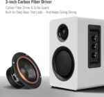 Computer Speakers for Desktop PC, Active Bookshelf Speaker with 3‘’ Carbon Fiber Woofer and Silk Film Tweeter ,Supports Bluetooth 5.3, USB-C, AUX/RCA Input for Record Player TV - White Stereo Set - Image 2