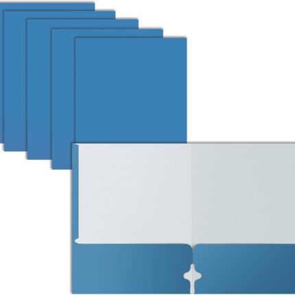 Two Pocket Portfolio Folders, 50-Pack, Light Blue,  Size Paper Folders, 50 Pieces, Lt. Blue