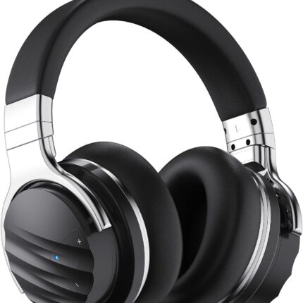 Wireless Active Noise Cancelling Headphones, Over Ear Bluetooth Headphones, 30H Playtime,  Audio, Deep Bass - Built-in Microphone for Travel, Home, Office, Gym (Black)