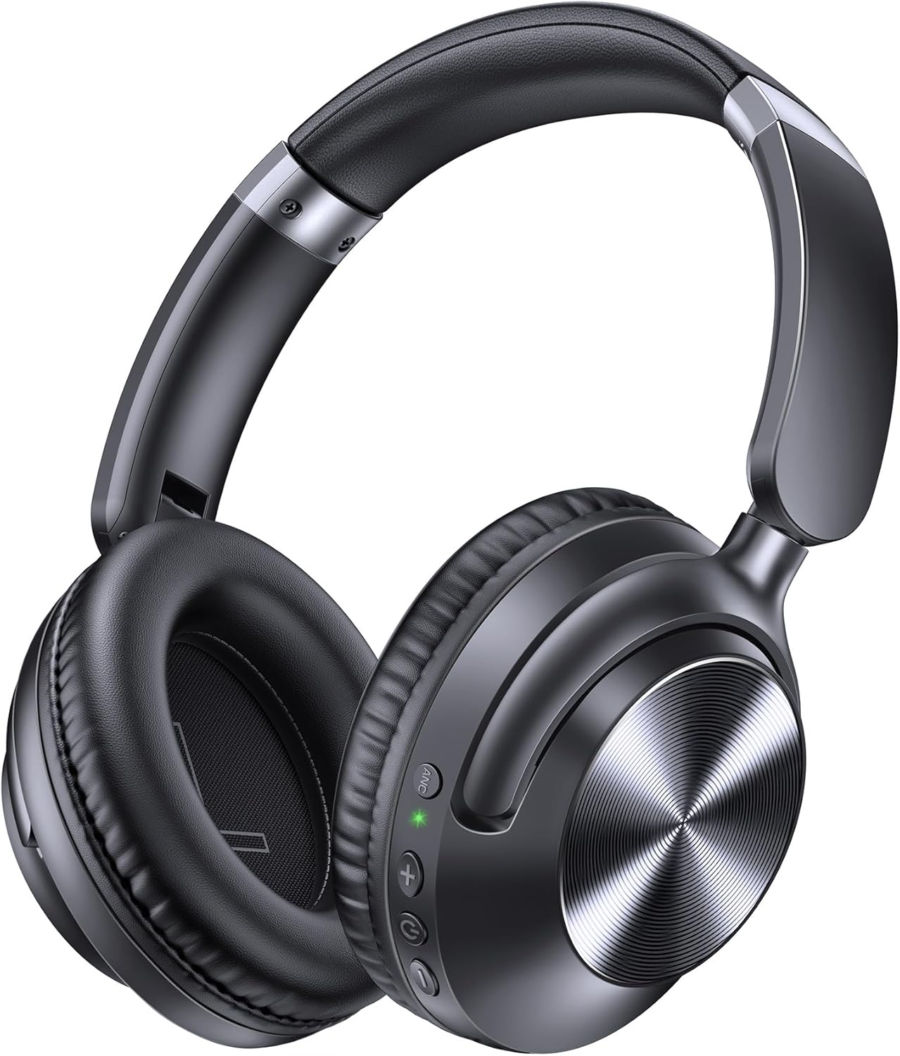 71e4iqrmZWL._AC_SL1500_.jpg Active Noise Cancelling Headphones 100H Playtime Over Ear Bluetooth Headphones with Deep Bass Light Weight Earphones Comfort Headsets with Fast Charging for Travel Home Office PC Black - Image 1