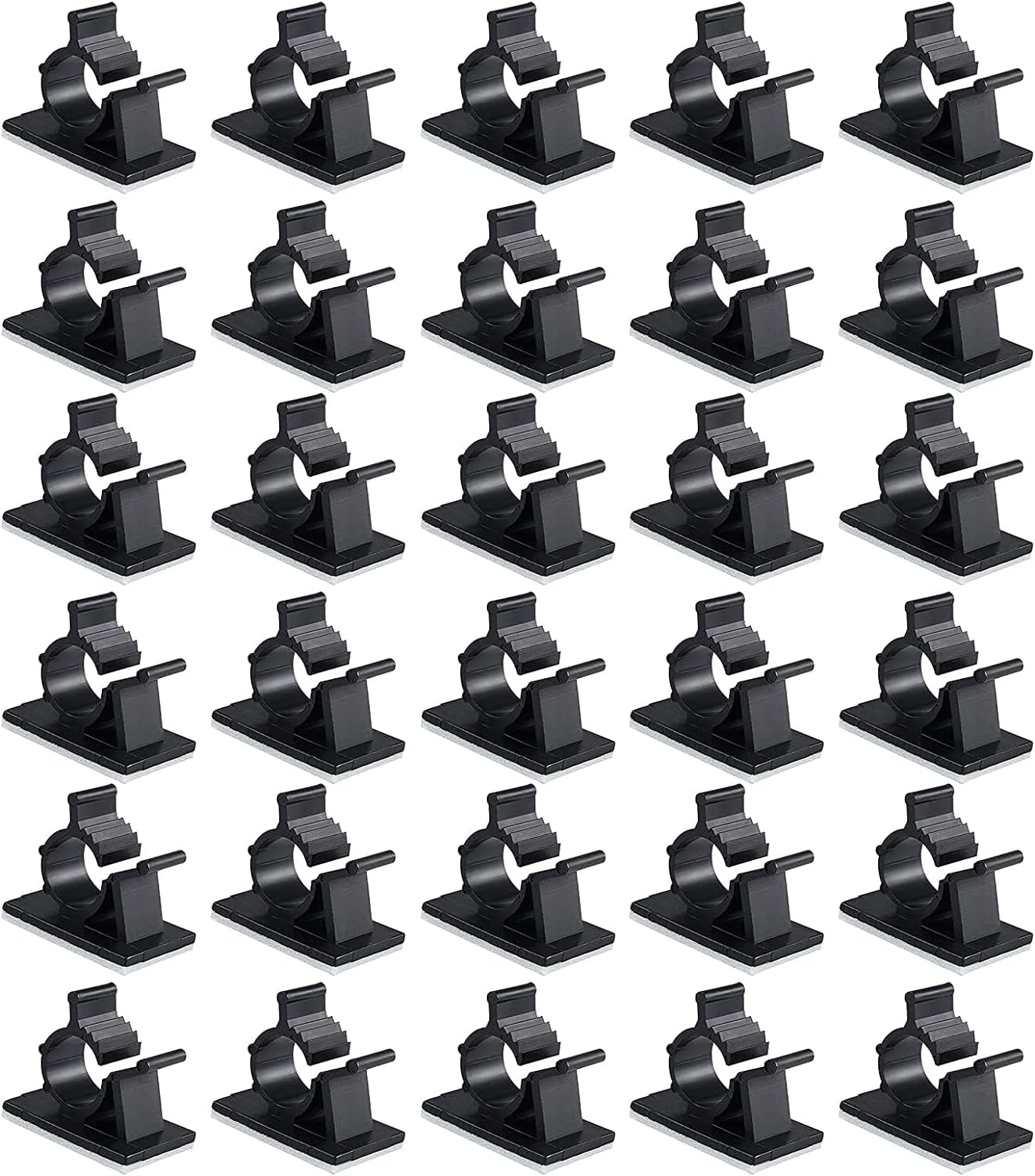 71gNC20mSjL._AC_SL1500_.jpg 30 Pcs Black Clips Self Adhesive Backed Nylon Wire Adjustable Cable Clips Adhesive Cable Management Drop Wire Holder - Image 1