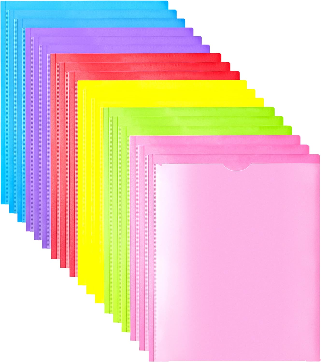 810-6J55-TL._AC_SL1500_.jpg Heavy Duty Plastic Folders with Clear Front Pocket - 18PCS, 3 Pockets Folders with Prongs and Card Slot, for Size Sheets, Bright Colors - Image 1