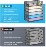 6 Tier Paper Organizer  Tray - Mesh Desk File Organizer with Handle, Paper Sorter Organizer for /A4 Office File Folder Holder - Black - Image 2