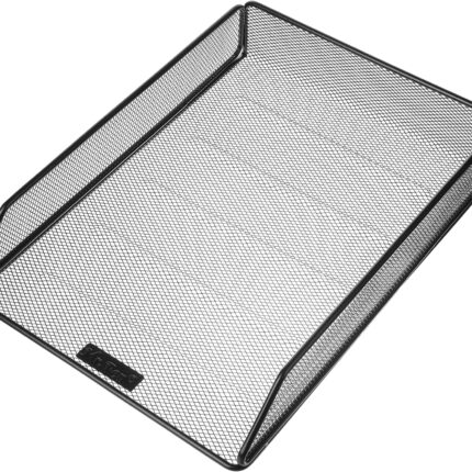 Mesh Desk Organizer - Single Tray with  Tray, File Holder for Desk Paper Management